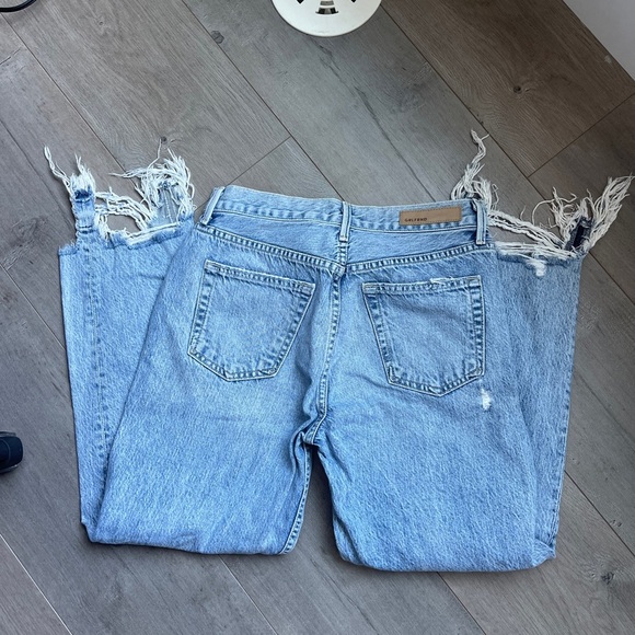 GRLFRND Helena Light Blue Straight Leg Jeans with Frayed Hem 27 - Picture 5 of 5